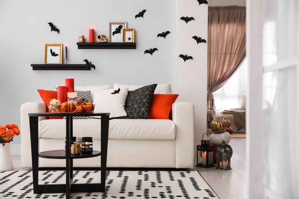 Modern,Room,Decorated,For,Halloween.,Idea,For,Festive,Interior